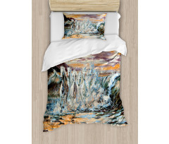 Retro Surreal Horses Duvet Cover Set