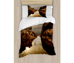 Sunrise Rocks Sky Lake Duvet Cover Set