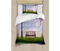 Bench Flowing River Moon Duvet Cover Set