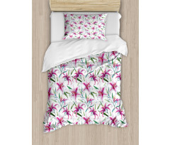 Vivid Wild Lily Flora Duvet Cover Set