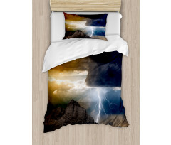 Dark Clouds Mountain Duvet Cover Set