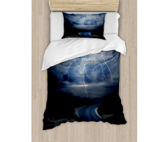 Thunderstorm over Road Duvet Cover Set