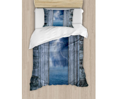 Thunder Bolt at Night Duvet Cover Set