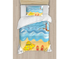 Minimal Doodle Ocean Duvet Cover Set