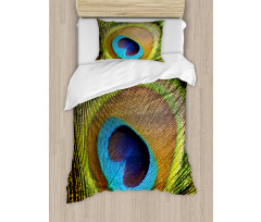 Green Peacock Feathers Duvet Cover Set