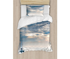 Sailing Yacht Sunset Duvet Cover Set