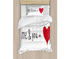 Words Affection Romance Duvet Cover Set