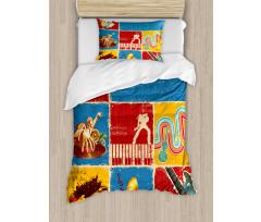 Music Jazz Grunge Boho Duvet Cover Set