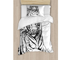 Sketch of Tiger African Duvet Cover Set
