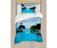 Pool Tropical Island Duvet Cover Set