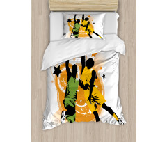 Basketball Players Art Duvet Cover Set