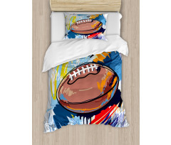 Rugby Ball Doodle Art Duvet Cover Set