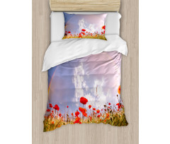 Poppy Flowers on Meadow Duvet Cover Set