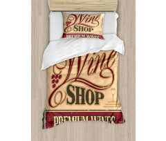 Old Wine Shop Sign Duvet Cover Set