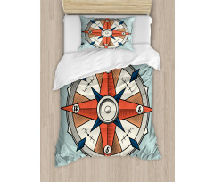 Cruise Compass Grunge Duvet Cover Set