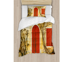 Aged Doors Tuscan House Duvet Cover Set