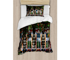 Ornate Wooden Shutters Duvet Cover Set