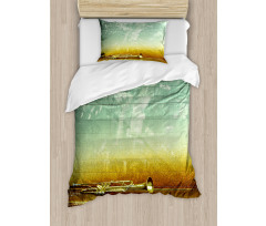 Jazz Club Trumpet Grungy Duvet Cover Set