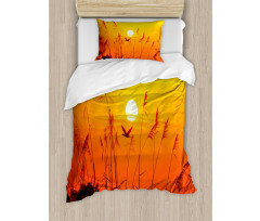 Flying Birds at Dusk Duvet Cover Set