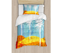 Tropic Beach Palms Duvet Cover Set