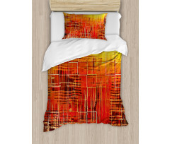 Grunge Retro Mosaic Duvet Cover Set