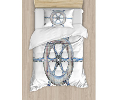 Wooden Ship Wheel Duvet Cover Set
