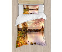 Prague Riverside Autumn Duvet Cover Set