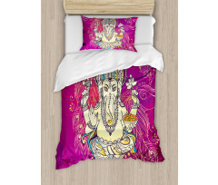 Folkloric Elephant Boho Duvet Cover Set