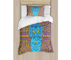 Elephant Tribal Art Retro Duvet Cover Set