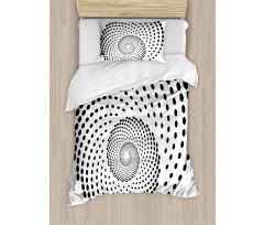 Spiral Monochrome Black Duvet Cover Set