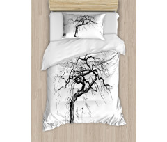 Autumn Tree Dry Branches Duvet Cover Set