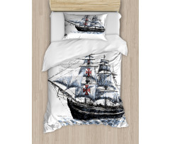 Columbus Ship Sailing Duvet Cover Set