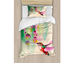 Colibri and Flowers Duvet Cover Set