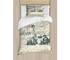 Racing Cars Sketchy Duvet Cover Set