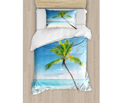 Palm Trees on Caribbean Duvet Cover Set
