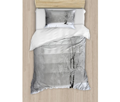 Winter Snowy Forest Cold Duvet Cover Set