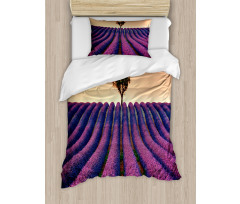 Lavender Flowers Field Duvet Cover Set