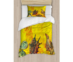 Seashells Animal Grunge Duvet Cover Set