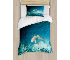 Animals Teal Wildlife Duvet Cover Set