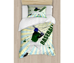 Grunge Baseball Pop Art Duvet Cover Set