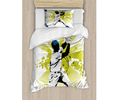 Pitcher Hits the Ball Duvet Cover Set