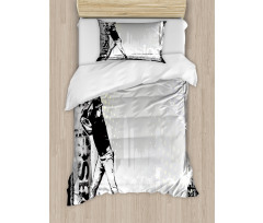 Baseball Sketch Art Duvet Cover Set