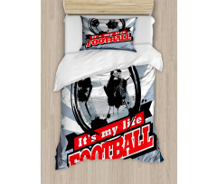 Grungy Football Pop Art Duvet Cover Set