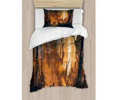 Lost Dog in Forest Art Duvet Cover Set