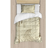 Sketchy Park Alley Duvet Cover Set