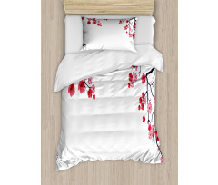 Sakura Branch Petal Duvet Cover Set