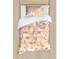 Floral Art Berry Pastel Duvet Cover Set