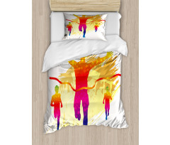 Silhouette Winner Man Duvet Cover Set