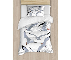 Flying Seagulls Cartoon Duvet Cover Set