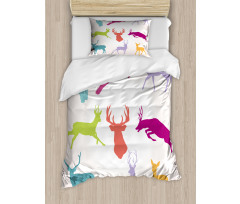 Colorful Jumping Animals Duvet Cover Set